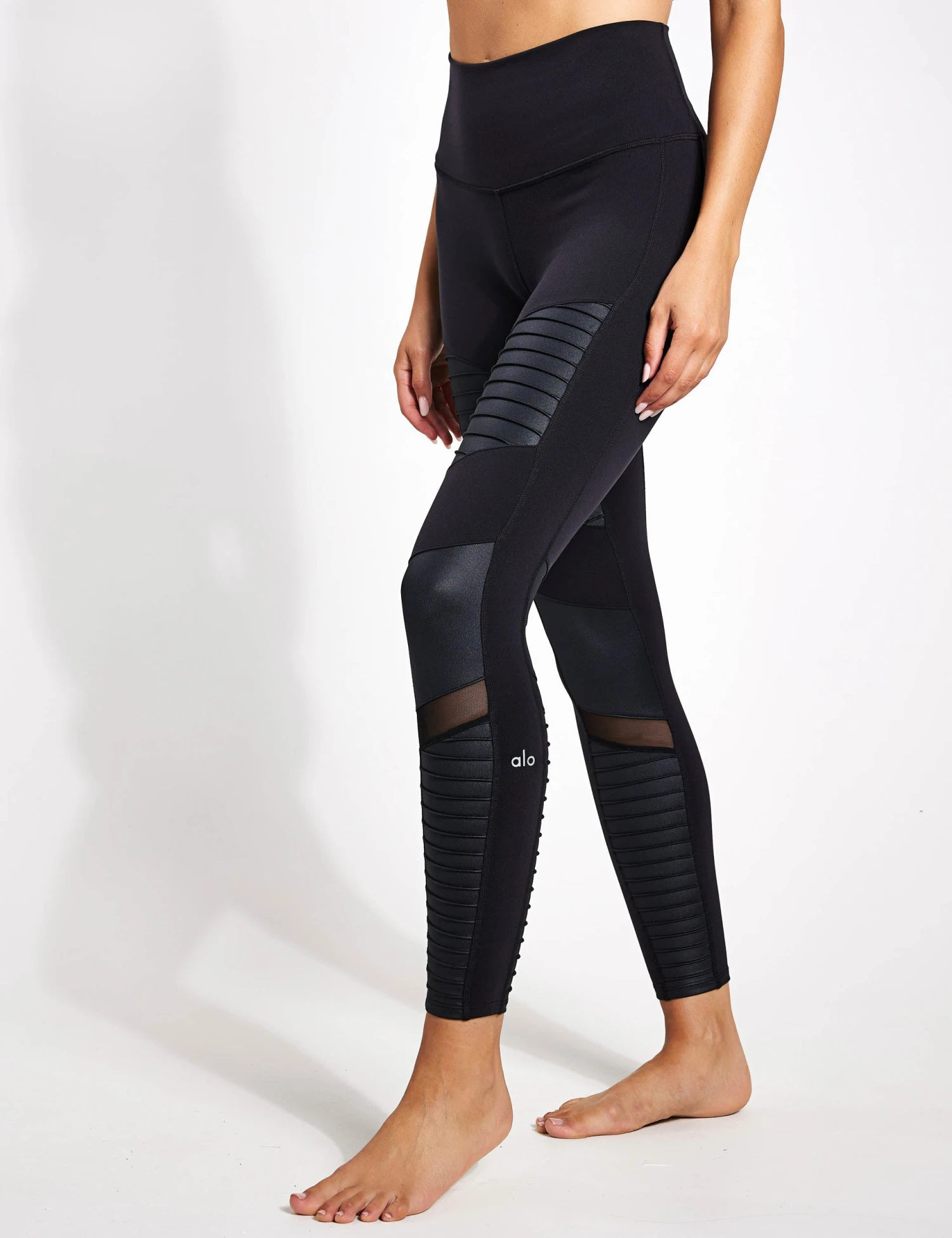 7/8 High Waisted Moto Legging - Black/Glossy 8 7/8 High Waisted Moto Legging - Black/Glossy - Image 6