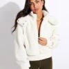 Foxy Sherpa Jacket - Ivory -Sportswear Store Alo Yoga FOXY SHERPA JACKET W4313R Ivory 0002