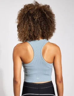 Sportswear Store -Sportswear Store Alo Yoga GODDESS RIBBED CROPPED RACERBACK TANK W9565R CG COSMIC GREY 0019