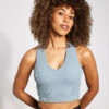 Goddess Ribbed Cropped Racerback Tank - Cosmic Grey 2 Goddess Ribbed Cropped Racerback Tank - Cosmic Grey -Sportswear Store Alo Yoga GODDESS RIBBED CROPPED RACERBACK TANK W9565R CG COSMIC GREY 0028