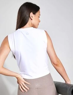 Sportswear Store -Sportswear Store BEYOND YOGA Featherweight High Tied Cropped Tank LWSD4662 Cloud White 0023