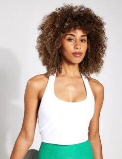 Beyond Yoga Spacedye Well Rounded Cropped Halter Tank - Cloud White