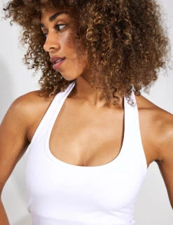 Beyond Yoga Spacedye Well Rounded Cropped Halter Tank - Cloud White -Sportswear Store BEYOND YOGA Spacedye Well Rounded Cropped Halter Tank SD4655 Cloud White 0023