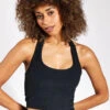 Beyond Yoga Spacedye Well Rounded Cropped Halter Tank - Darkest Night