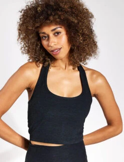 Beyond Yoga Spacedye Well Rounded Cropped Halter Tank - Darkest Night