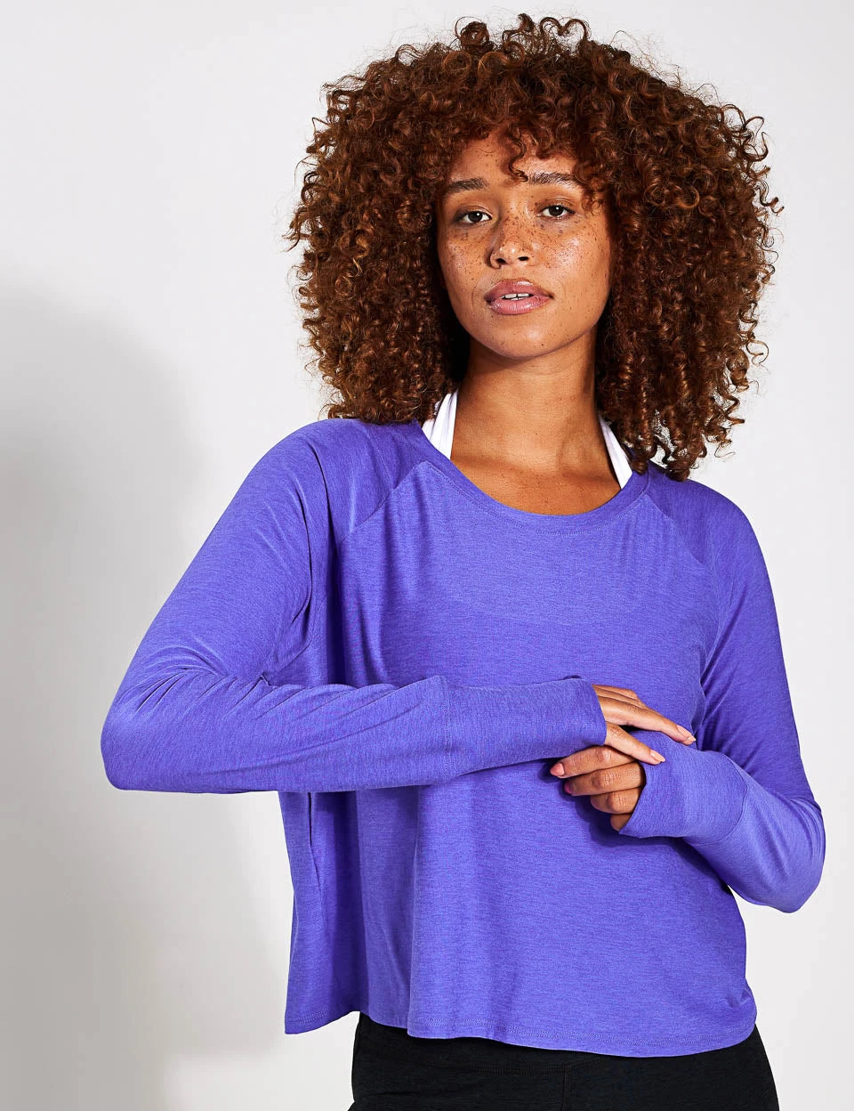 Beyond Yoga Featherweight Daydreamer Pullover - Ultra Violet Heather 3 Beyond Yoga Featherweight Daydreamer Pullover - Ultra Violet Heather