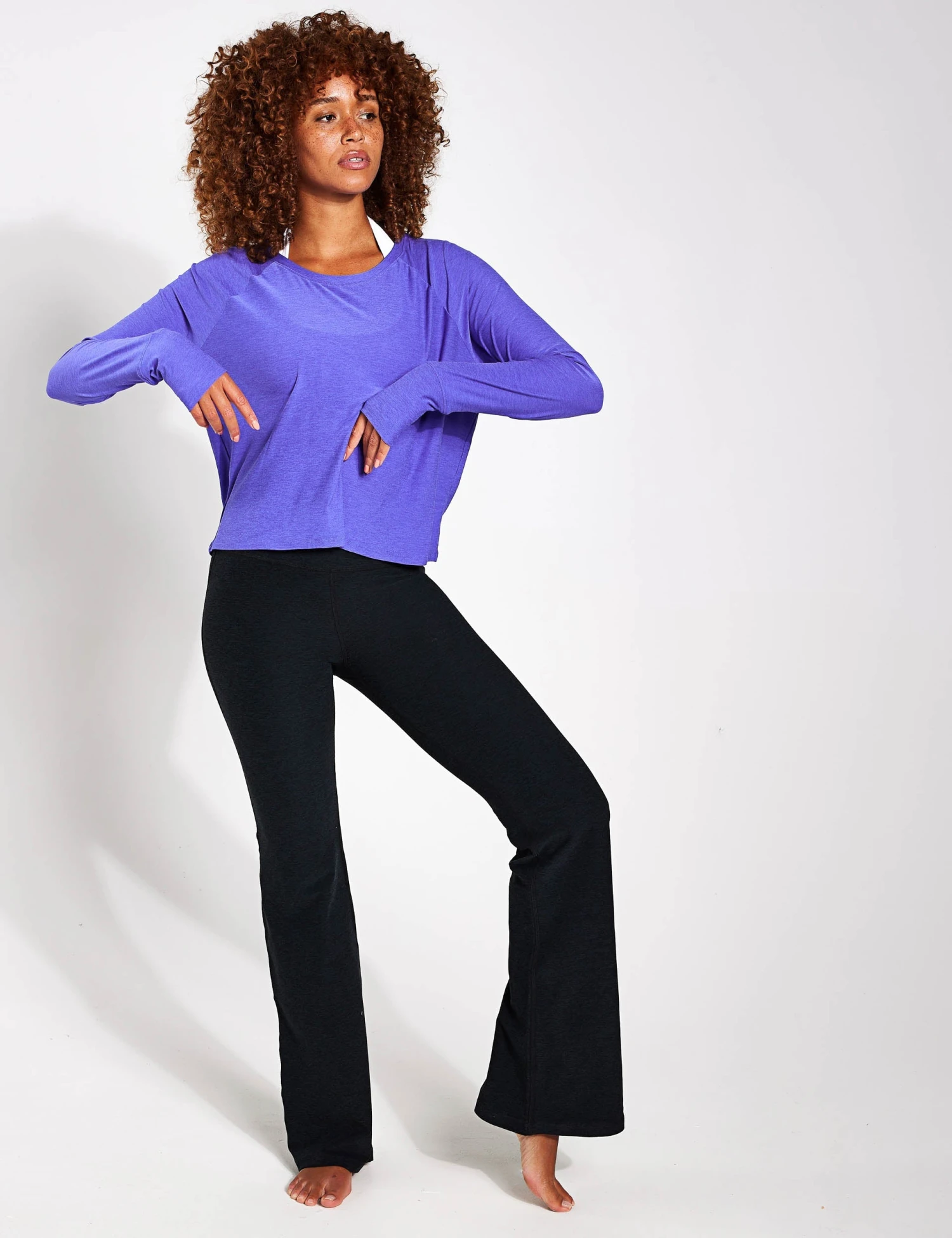 Beyond Yoga Featherweight Daydreamer Pullover - Ultra Violet Heather 5 Beyond Yoga Featherweight Daydreamer Pullover - Ultra Violet Heather - Image 3