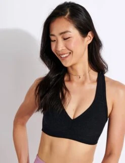 Beyond Yoga Spacedye Lift Your Spirits Bra - Darkest Night