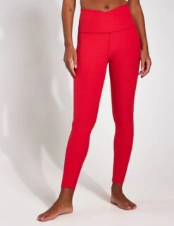 Beyond Yoga Spacedye At Your Leisure High Waisted Midi Legging - Candy Apple Red Heather