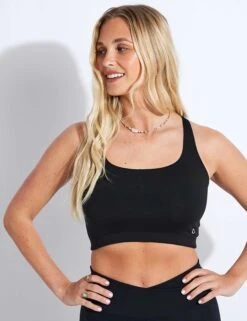 Cross Back Crop Top - Black 10 Cross Back Crop Top - Black -Sportswear Store Goodmove Cross Back Crop Top T515182 Black 0034