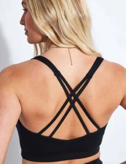 Cross Back Crop Top - Black 9 Cross Back Crop Top - Black -Sportswear Store Goodmove Cross Back Crop Top T515182 Black 0048
