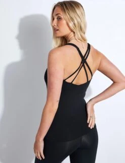 Cross Back Yoga Vest Top - Black