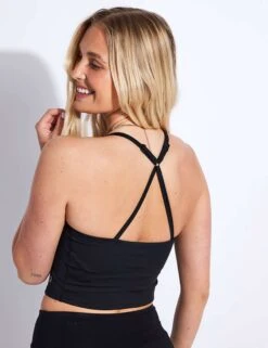 Scoop Neck Cross Back Strappy Crop Top - Black 10 Scoop Neck Cross Back Strappy Crop Top - Black -Sportswear Store Goodmove Scoop Neck Cross Back Strappy Crop Top T515307 Black 0038 19a9e816 cb48 473d 96a3 67017002cefe