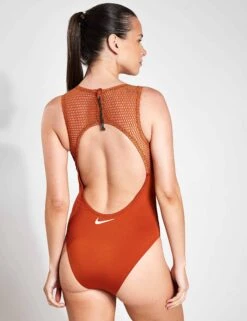 Nike Keyhole Back One Piece - Dark Russet