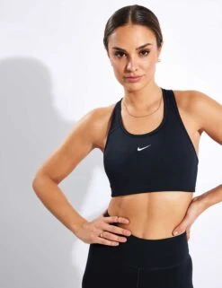 Nike Dri-FIT Swoosh Sports Bra - Black/White