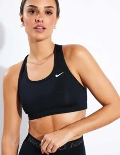 Nike Dri-FIT Swoosh Sports Bra - Black/White