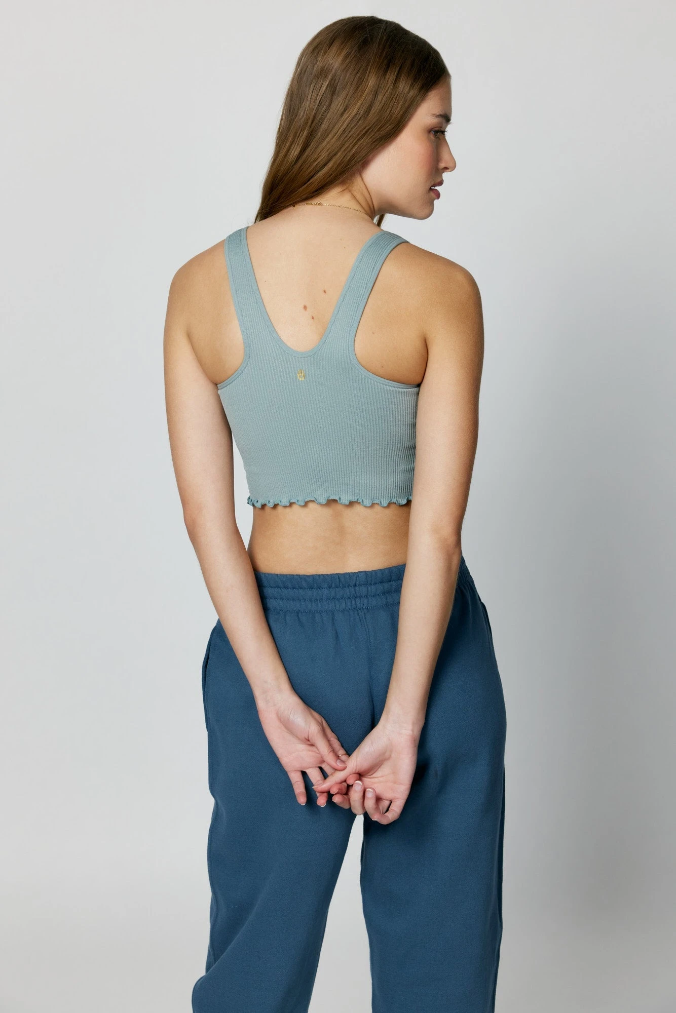 Spiritual Gangster Amor Crop Tank - Stormy Blue 5 Spiritual Gangster Amor Crop Tank - Stormy Blue - Image 3