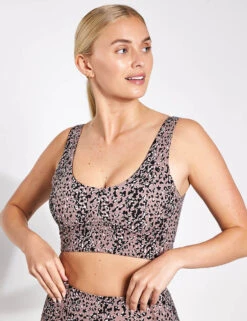 Varley Let's Go Elsie Bra - Mauve Mix Speckle Animal