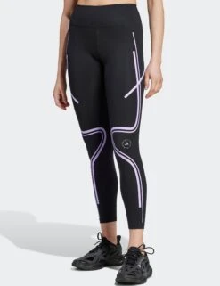 TruePace Running Leggings - Black/Purple Glow