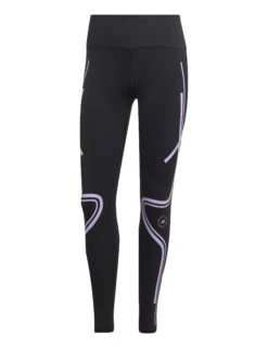 TruePace Running Leggings - Black/Purple Glow -Sportswear Store adidas x stella mccartney truepace running leggings black purple glow IB6807 2