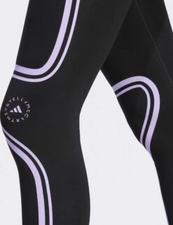TruePace Running Leggings - Black/Purple Glow -Sportswear Store adidas x stella mccartney truepace running leggings black purple glow IB6807 3