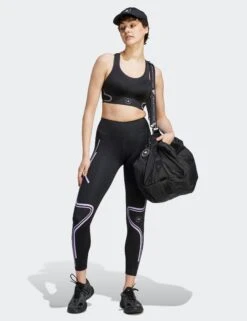 TruePace Running Leggings - Black/Purple Glow -Sportswear Store adidas x stella mccartney truepace running leggings black purple glow IB6807 4