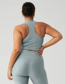 Goddess Ribbed Cropped Racerback Tank - Cosmic Grey 15 Goddess Ribbed Cropped Racerback Tank - Cosmic Grey -Sportswear Store alo yoga goddess ribbed cropped racerback tank cosmic grey W9565R 3