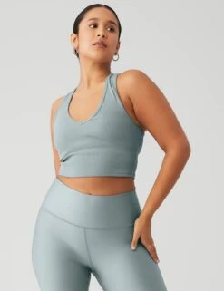 Goddess Ribbed Cropped Racerback Tank - Cosmic Grey 13 Goddess Ribbed Cropped Racerback Tank - Cosmic Grey -Sportswear Store alo yoga goddess ribbed cropped racerback tank cosmic grey W9565R 4