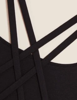 Cross Back Crop Top - Black 11 Cross Back Crop Top - Black -Sportswear Store goodmove cross back crop top black T51 5182 1