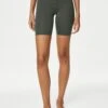 Go Balance High Waisted Yoga Shorts - Dark Olive