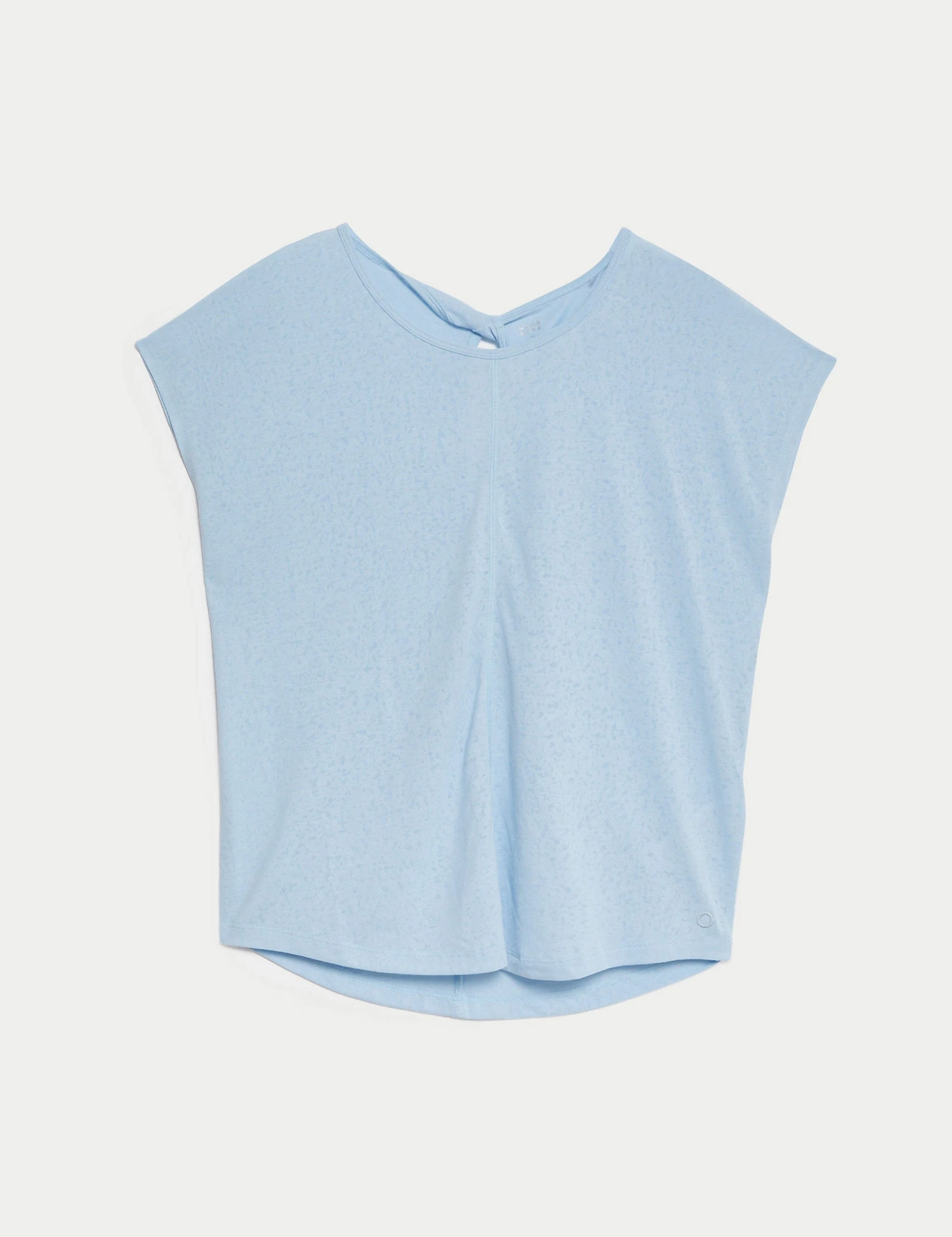 Scoop Neck Twist Back Yoga T-Shirt - Powder Blue 7 Scoop Neck Twist Back Yoga T-Shirt - Powder Blue - Image 6