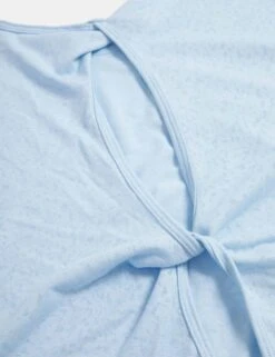 Scoop Neck Twist Back Yoga T-Shirt - Powder Blue 11 Scoop Neck Twist Back Yoga T-Shirt - Powder Blue -Sportswear Store goodmove scoop neck twist back yoga t shirt powder blue T51 5767 3 28d98e1b 16b3 4193 b11b 9ffbb591b4c0