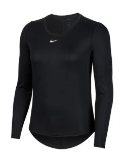 Nike Dri-FIT One Long-Sleeve Top - Black/White -Sportswear Store nike dri fit one long sleeve top black white DD0641 010 2