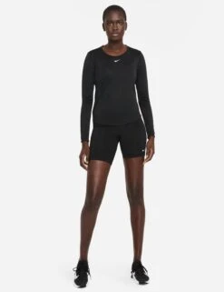 Nike Dri-FIT One Long-Sleeve Top - Black/White -Sportswear Store nike dri fit one long sleeve top black white DD0641 010 4