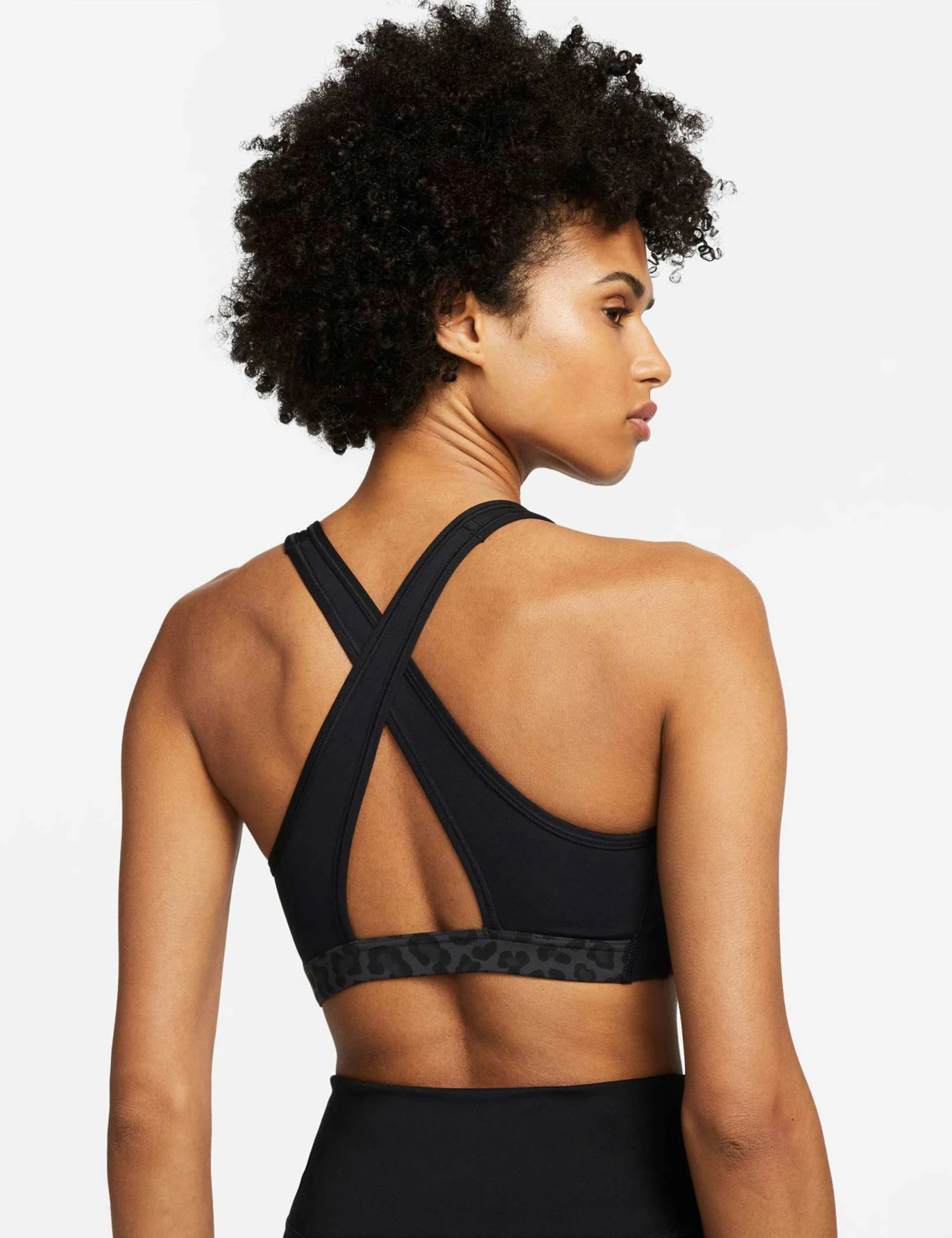 Nike Dri-FIT Swoosh Printed Sports Bra - Dark Smoke Grey/Black/White 8 Nike Dri-FIT Swoosh Printed Sports Bra - Dark Smoke Grey/Black/White - Image 6