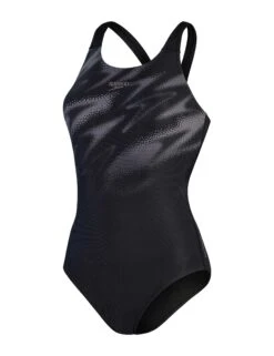 Speedo HyperBoom Placement Muscleback Swimsuit - Black/Grey -Sportswear Store speedo hyperboom placement muscleback swimsuit black grey 8 0869415120 4 60fc034b b933 47ab 988b 594ba1b0dd20