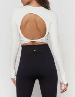 Spiritual Gangster Serene Seamless Twist Back Top - Stone