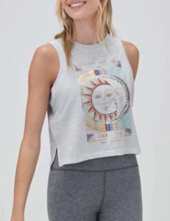 Sportswear Store -Sportswear Store spiritual gangster star voyager box crop tank cloud heather grey SU40411025 2