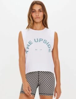 Cropped Muscle Tank - White