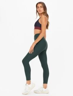 Matte Tech Midi Pant - British Racing Green -Sportswear Store the upside matte tech midi pant green USW321114 3