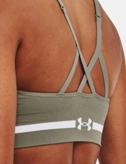 Under Armour Seamless Low Long Sports Bra - Grove Green/White -Sportswear Store under armour seamless low long sports bra green white 1357719 504 2 5752b6d4 e77e 4f13 8914 773decc3785d