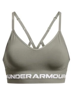 Under Armour Seamless Low Long Sports Bra - Grove Green/White -Sportswear Store under armour seamless low long sports bra green white 1357719 504 4